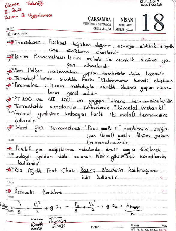 Ölçme Tekniği Dersi Ders Notları (MAK317)                                                                                                                                                                                                                 